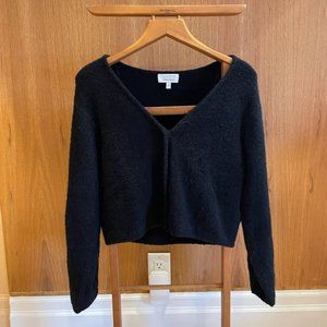 Black cropped boxy Wool knit cardigan & Other Stories